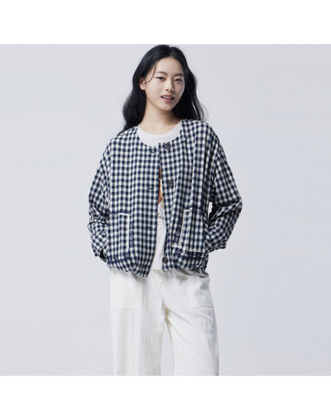 체크 자수 시어서커 점퍼_BAJP53631DN