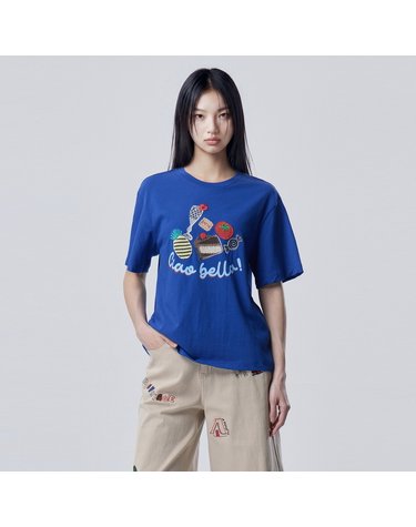 디저트 엠브로이더리 티셔츠_BATS49631BL