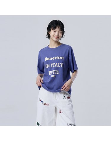 [Online Exclusive] Unisex 로고 프린팅 반팔 티셔츠_BATSE8631BL