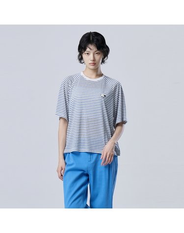 스트라이프 시어 반팔 티셔츠_BATS88631BL