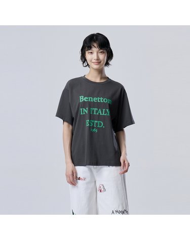 [Online Exclusive] Unisex 로고 프린팅 반팔 티셔츠_BATSE8631DG