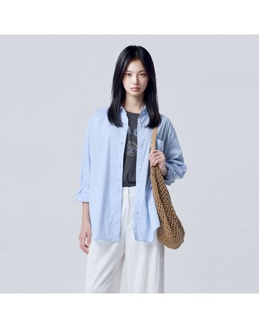 [Online Exclusive] 스트라이프 오버핏 셔츠_BABLE3641BL