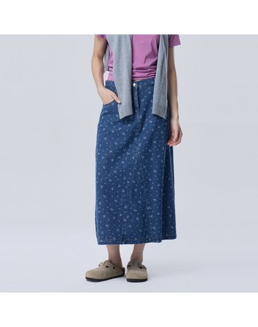 [Online Exclusive] 플라워 프린트 데님 스커트_BASKE1641IN