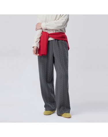[Online Exclusive] 케이블 밴딩 져지 팬츠_BAPTE1661DG