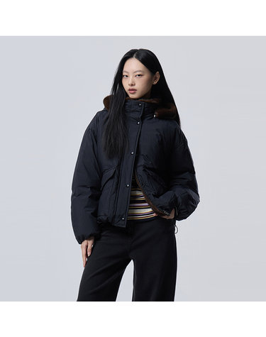 [Online Exclusive] 퍼 블록 덕다운 야상 점퍼_BAPDE1661BK