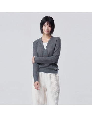 레이어드 헨리넥 니트_BAKPF5641GR