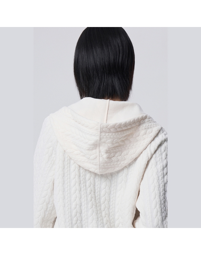 베네통 [Online Exclusive] 케이블 후드 집업 점퍼_BAJPE1661IV 착용컷