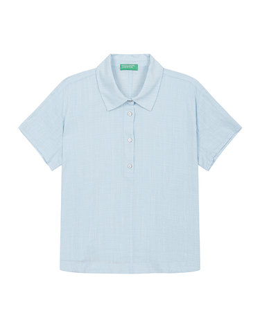 Solid seersucker shirt_5ONVDQ0BQ12J