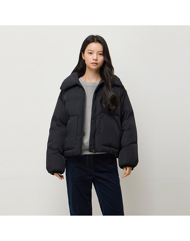 [Online Exclusive] 아웃 포켓 셔츠형 패딩 점퍼_SAPDE1561BK