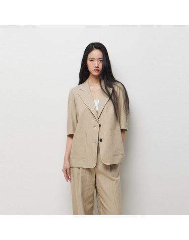 [Online Exclusive] 린넨 헤링본 반팔 자켓_SAJKE6631BG