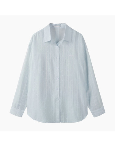 [Online Exclusive] 도트 스트라이프 쉬어 블라우스_SAWSZ1631BL