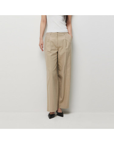 [Online Exclusive] 린넨 헤링본 원턱 뒷밴딩 팬츠_SAPTE2631BG