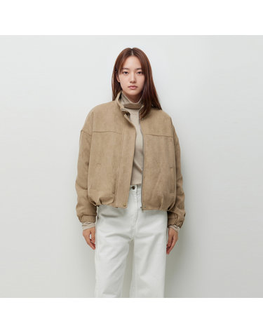 시슬리 [PRE-SALE] 인조 퍼 하이넥 스웨이드 레더 자켓_SALEE3661ED