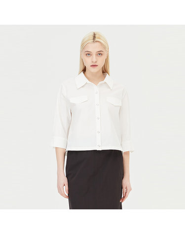 7부 소매 블루종 블라우스_SAWS83431WH