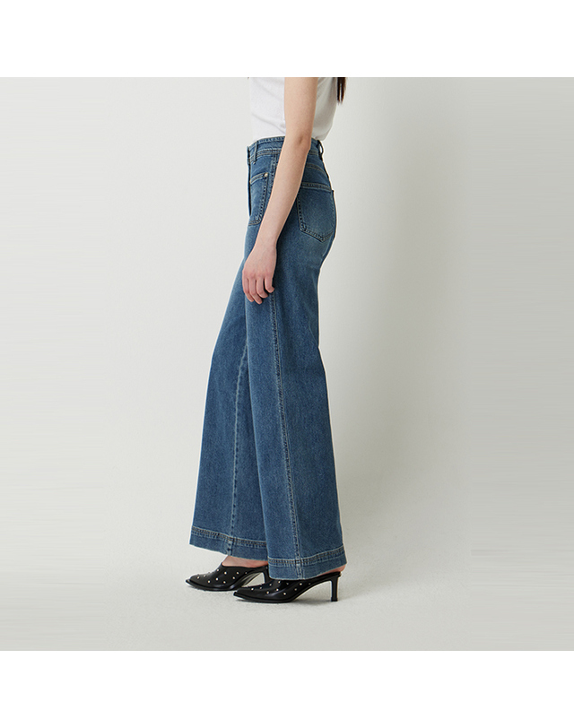 시슬리 앞포켓 와이드 데님 팬츠_SADP37531BL 착용컷
