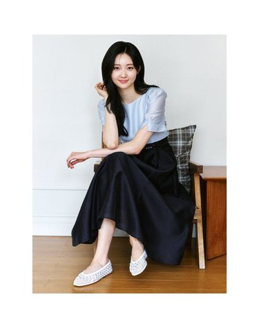 [갤러리아] [26S/S]배색 퍼프 슬리브 플레어 원피스(GS5A0OP591)