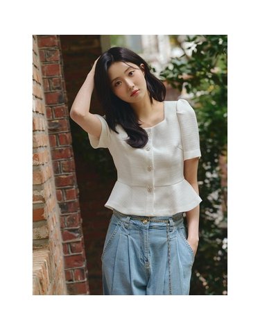 [갤러리아] [26S/S]퍼프 스퀘어넥 페플럼 재킷(GS5A0JK511)