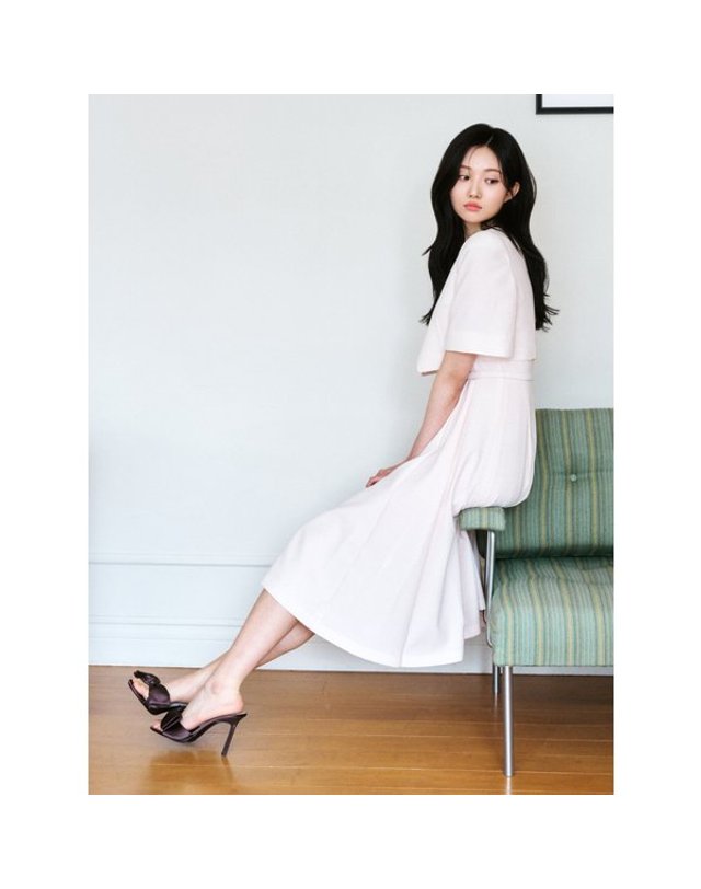 제이제이지고트 JJ JIGOTT [갤러리아] [*26S/S]스퀘어 플레어 원피스 +재킷 세트(GS4A0OP311) 착용컷