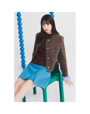 [갤러리아] 롤업 라운드넥 울 재킷(GNBA0JKR1)*