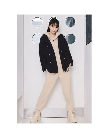 [갤러리아] 더블 브레스트 스트링 울 코트(GNBA0JKJ3)*