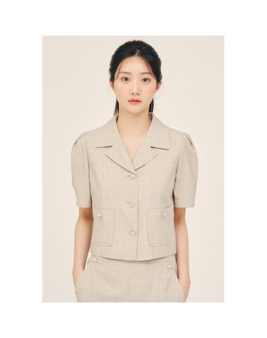 [갤러리아] 퍼프 하프 슬리브 크롭 재킷(GP5A0JK521)*