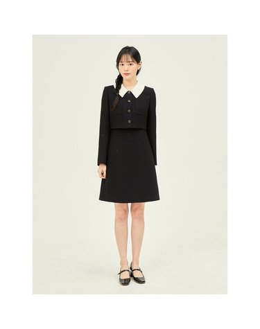 [갤러리아] 배색 칼라 재킷 A라인 원피스(GP9M0OP901)*