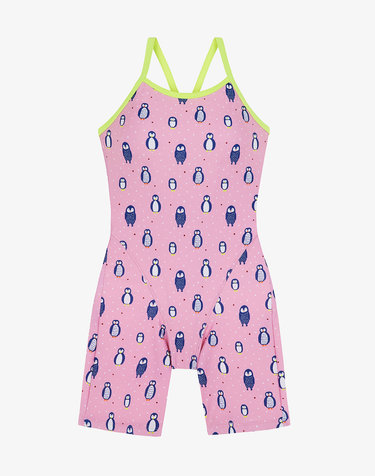 루니덕 여아실내수영복 PENGUIN PINK 유아 아동 초등여아 생존수영복