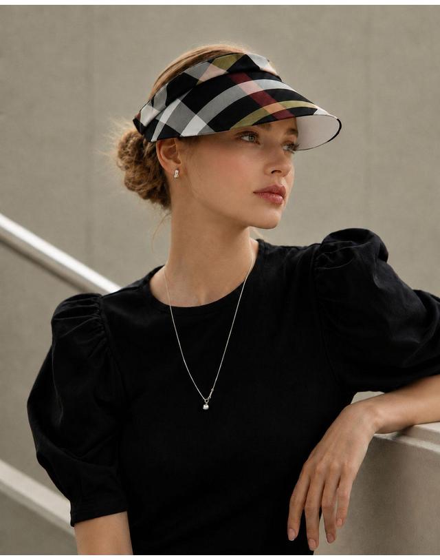 닥스 모자 [본사발송] 닥스 빅체크 썬캡 여름 자외선차단 DK66WSP002 착용컷
