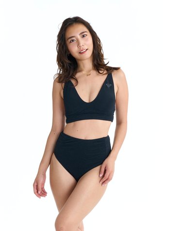 [온라인단독] 록시 SAND FLOW 하이웨스트 비키니 세트 (RG21BK801BLK)