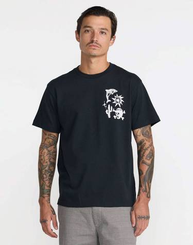 RVCA X DANI MILLER 남성 HIGH ON LIFE 반팔 티셔츠 (VG31ST058BLK)