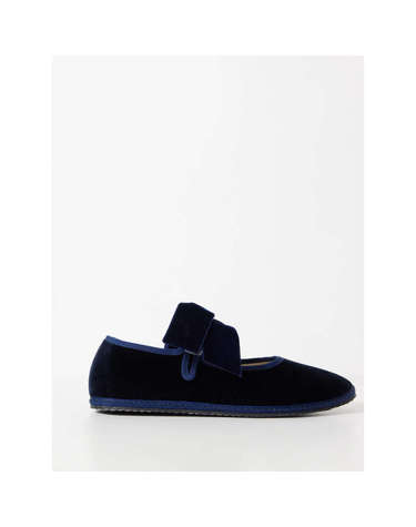 (당일) 24SS 비비 베네치아 벨벳 리본 스트랩 네이비 플랫 슈즈 VELVET BOW SLIPPER NAVY