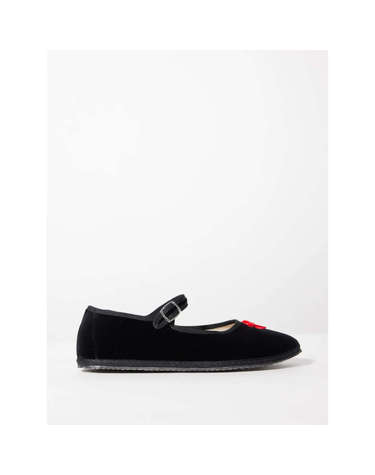 (당일) 24SS 비비 베네치아 포인트 미니 리본 벨벳 블랙 플랫 슈즈 MINI BOW MJ BLACK