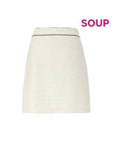 [SOUP] 블랙 라인 트위드 스커트 (SZ3SRM6)