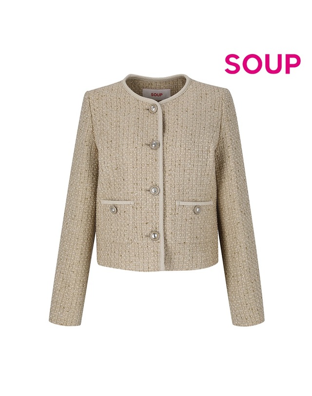 숲 [SOUP] 트위드 배색 재킷 (SZAJKM1) 착용컷