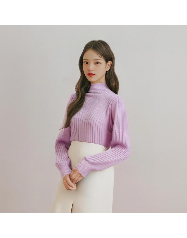 숲 [SOUP] 울 모크넥 퍼프 스웨터 (SB1LKG1) 착용컷