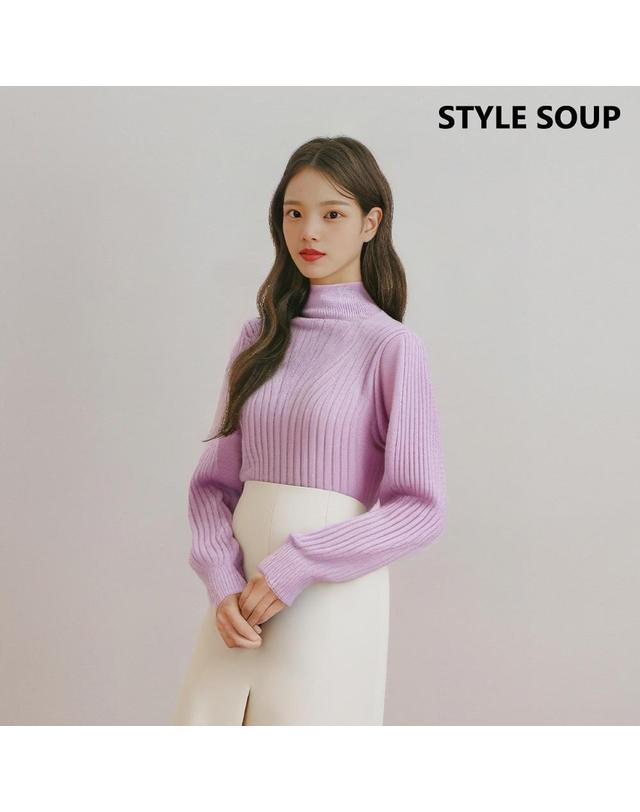 숲 [SOUP] 울 모크넥 퍼프 스웨터 (SB1LKG1) 착용컷