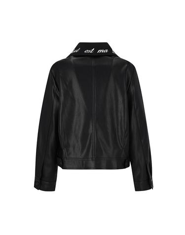 [SOUP] 니트 탈부착 페이크 레더 재킷 (SZ9LE30)