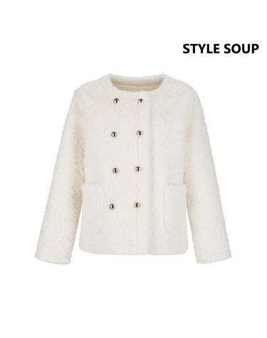 [SOUP] 페이크 퍼 칼라리스 재킷 (SBCJKE1)