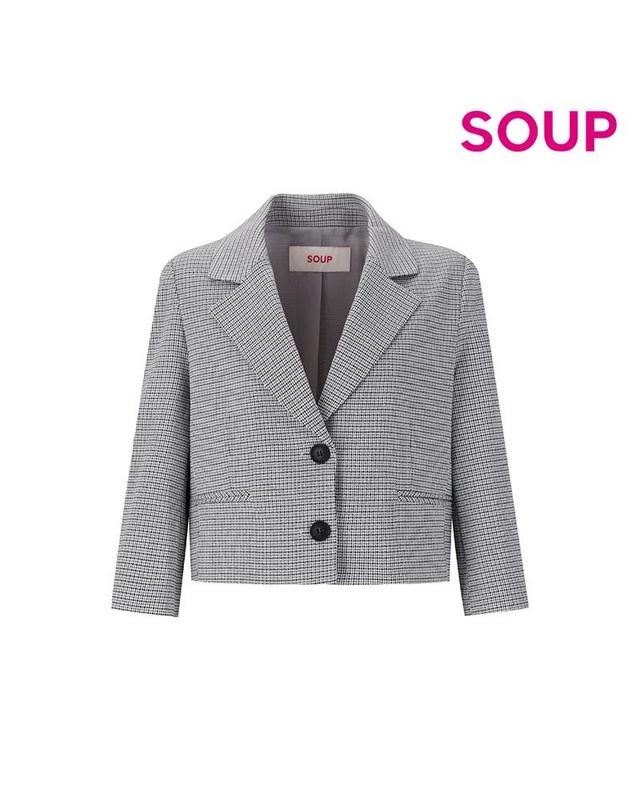 숲 [SOUP] 크롭 슬리브 싱글 브레스티드 재킷 (SZ4JK35) 착용컷
