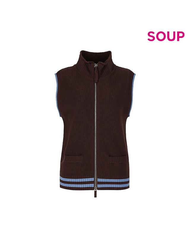 숲 [SOUP] 집업 백 레터링 베스트 (SZ9VK32) 착용컷