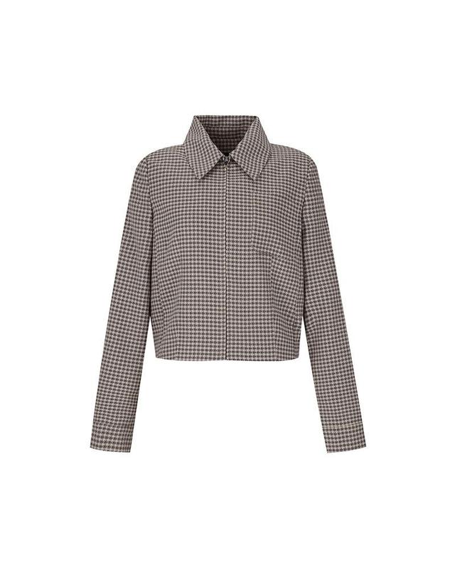 숲 [SOUP] 체크 크롭 재킷 세트 (SZ9JK84) 착용컷