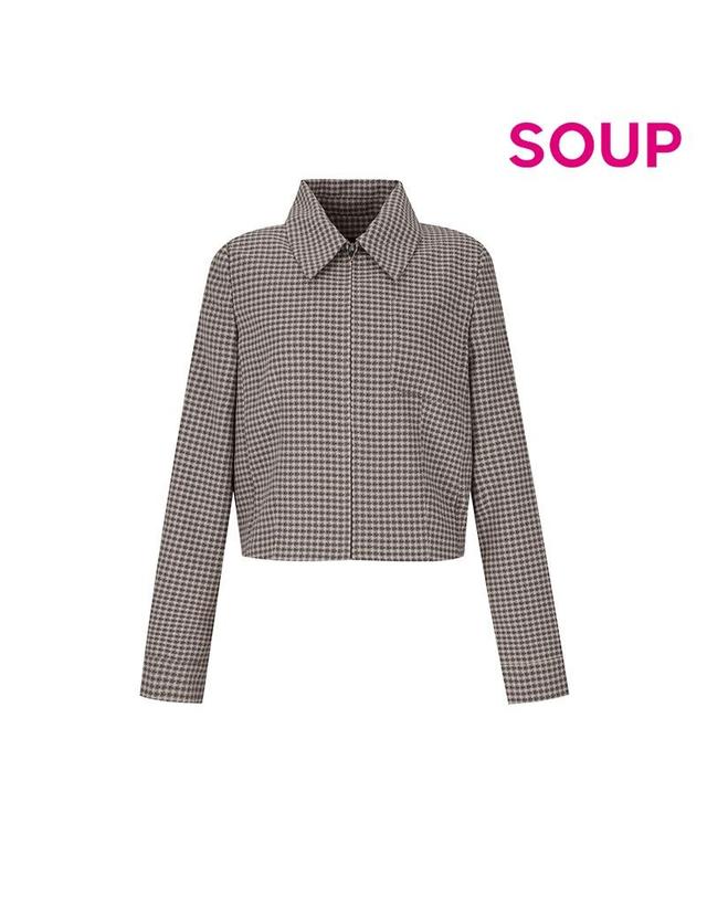숲 [SOUP] 체크 크롭 재킷 세트 (SZ9JK84) 착용컷
