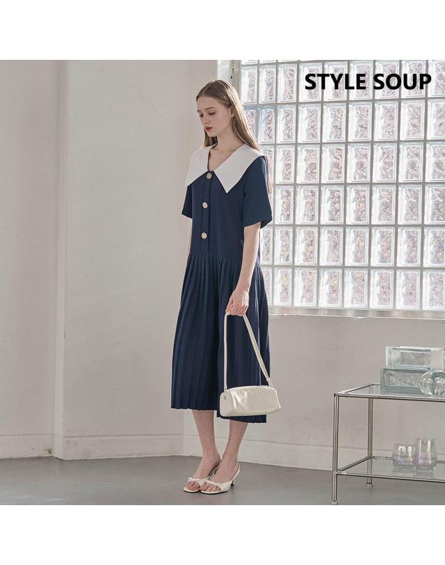 숲 [SOUP] 세일러 플리츠 원피스 (SB5OPF1) 착용컷