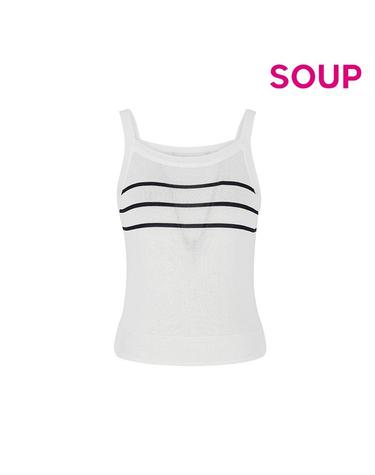 [SOUP] 스트라이프  슬리브리스 니트 (SA4VK33)