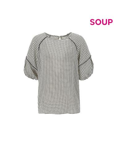 [SOUP] 래글런 퍼프 반팔 블라우스 (SZ7SS30)
