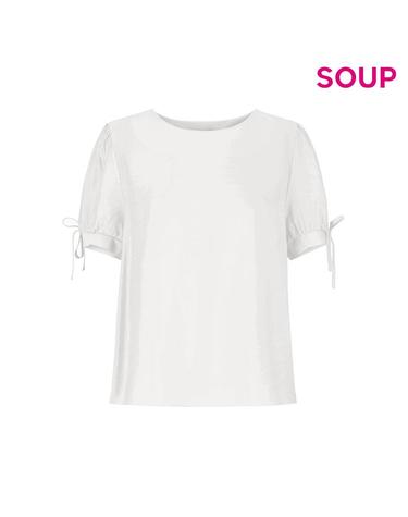 [SOUP] 레이온 혼방 반팔 블라우스 (OA6SST8)