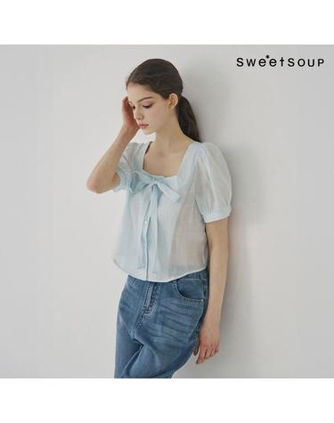 [SOUP] 시스루 리본 블라우스 (WB7SSE1)