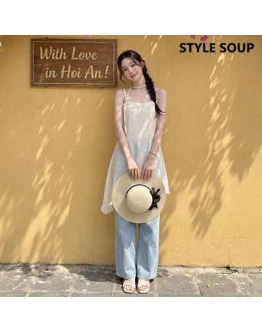 [SOUP] 시어 언밸런스 레이어드 원피스 (SC3OPJ1)