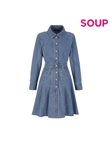 [SOUP] 데님 핀턱 원피스 (SA3OP35)