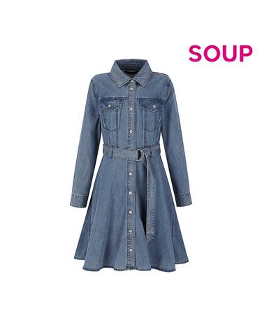 [SOUP] A라인 벨티드 데님 원피스 (SA3OP39)